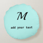 シンプルテキストミニマルモノグラム写真のスローを追加 ラウンドクッション (裏面)
