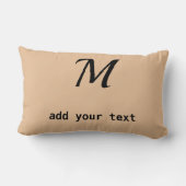 シンプルテキストミニマルモノグラム写真のスローを追加 ランバークッション (裏面)
