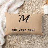 シンプルテキストミニマルモノグラム写真のスローを追加 ランバークッション (ブランケット)