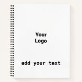 シンプルテキストミニマルモノグラム写真メモ帳の追加 ノートブック (正面)