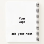 シンプルテキストミニマルモノグラム写真メモ帳の追加 ノートブック (裏面)