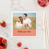 シンプルテキストミニマル写真のクリスマスを追加n スタンダードカクテルナプキン (インサイチュ)