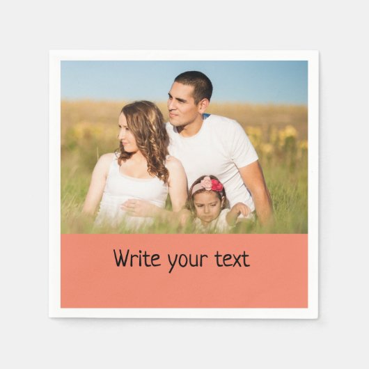 シンプルテキストミニマル写真のクリスマスを追加n スタンダードカクテルナプキン (正面)