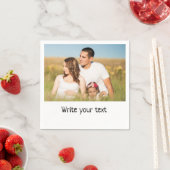 シンプルテキストミニマル写真のクリスマスを追加n スタンダードカクテルナプキン (インサイチュ)