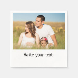 シンプルテキストミニマル写真のクリスマスを追加n スタンダードカクテルナプキン