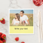 シンプルテキストミニマル写真のクリスマスを追加n スタンダードランチョンナプキン (インサイチュ)