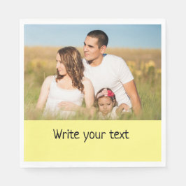 シンプルテキストミニマル写真のクリスマスを追加n スタンダードランチョンナプキン