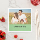 シンプルテキストミニマル写真のクリスマスを追加n スタンダードランチョンナプキン (インサイチュ)