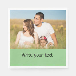 シンプルテキストミニマル写真のクリスマスを追加n スタンダードランチョンナプキン