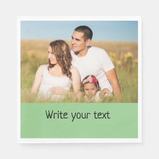 シンプルテキストミニマル写真のクリスマスを追加n スタンダードランチョンナプキン (正面)