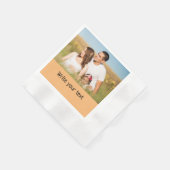 シンプルテキストミニマル写真のクリスマスを追加n 縁ありカクテルナプキン (角)