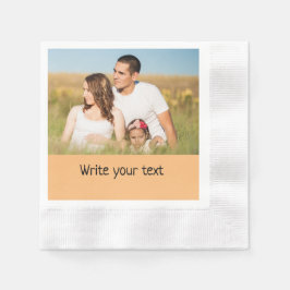 シンプルテキストミニマル写真のクリスマスを追加n 縁ありカクテルナプキン