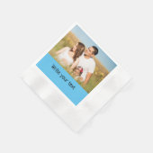 シンプルテキストミニマル写真のクリスマスを追加n 縁ありカクテルナプキン (角)