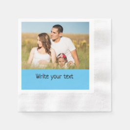 シンプルテキストミニマル写真のクリスマスを追加n 縁ありカクテルナプキン