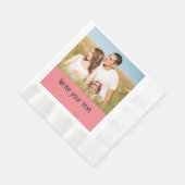 シンプルテキストミニマル写真のクリスマスを追加n 縁ありランチョンナプキン (角)