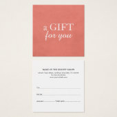 シンプルテクスエレガントチャバラ美しいGiftCertificate (正面&裏面)