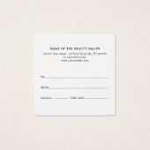 シンプルテクスエレガントチャバラ美しいGiftCertificate (裏面)