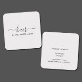 シンプルテクスエレガントチャ白美容師 スクエア名刺