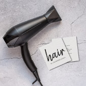 シンプルテクスエレガントチャ白美容師 スクエア名刺