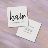 シンプルテクスエレガントチャ白美容師 スクエア名刺