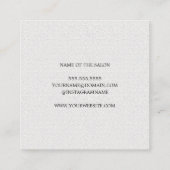 シンプルテクスエレガントチャ白美容師 スクエア名刺 (裏面)