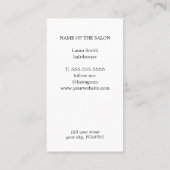 シンプルテクスエレガントチャ白美容師 名刺 (裏面)