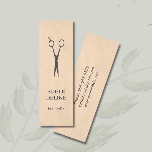 シンプルテクスエレガントチャ美容師名刺 スキニー名刺