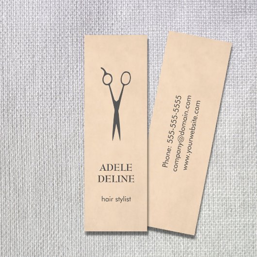 シンプルテクスエレガントチャ美容師名刺 スキニー名刺