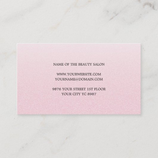 シンプルテクスチエレガントックピンク美しいアポイントメント 予約カード (裏面)