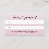 シンプルテクスチエレガントックピンク美しいアポイントメント 予約カード (正面)