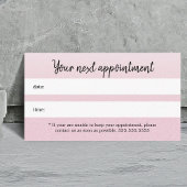 シンプルテクスチエレガントックピンク美しいアポイントメント 予約カード