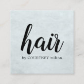 シンプルテクスチエレガントャのライトブルー美容師 スクエア名刺 (正面)