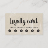 シンプルテクスチャエレガントベージュ美しいサロン ロイヤリティカード (正面)