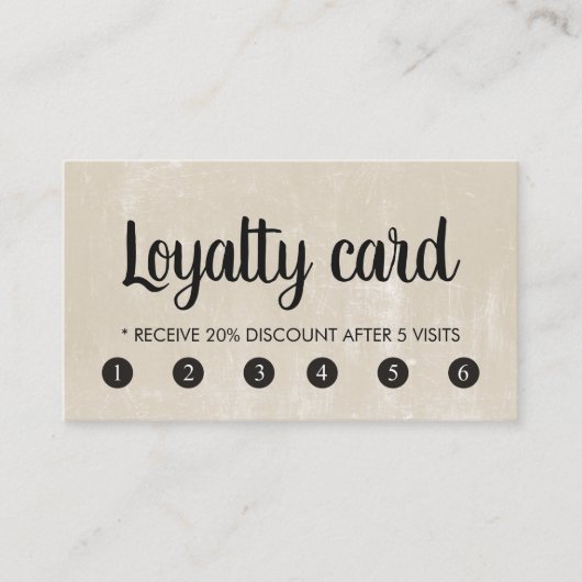 シンプルテクスチャエレガントベージュ美しいサロン ロイヤリティカード (正面)