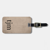 シンプルテクスチャーはっきりしたブラウンブラックモノグラム ラゲッジタグ (正面横)