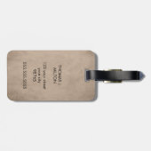 シンプルテクスチャーはっきりしたブラウンブラックモノグラム ラゲッジタグ (裏面横)