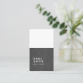 シンプルテクスチャーエレガントダークグレーホワイトコンサルタント 名刺 (スタンド正面)