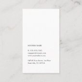 シンプルテクスチャーエレガントダークグレーホワイトコンサルタント 名刺 (裏面)