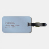 シンプルテクスチャー青茶色モノグラム ラゲッジタグ (裏面横)