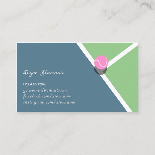 シンプルテニスパモダンステル 名刺 (裏面)