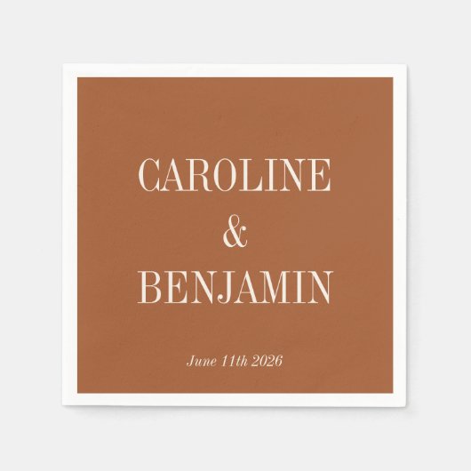 シンプルテラエレガントコッタカスタムウェディング スタンダードカクテルナプキン (正面)