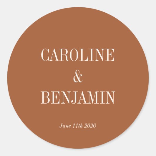 シンプルテラエレガントコッタカスタムウェディング ラウンドシール (正面)