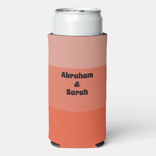 シンプルテラコッタアーストーングラデーション結婚式の引き出物 スリム缶クーラー (Seltzer裏面)