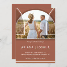 シンプルテラコッタアーチ結婚写真