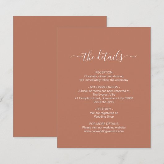 シンプルテラコッタエンクロージャカード エンクロージャーカード (正面/裏面)