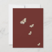 シンプルテラコッタオータオータム秋ワイルドフラワー結婚ズ サンキューカード (裏面)