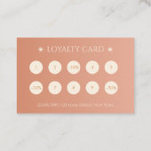 シンプルテラコッタグラディエントメイクアップアーティストマーケティング ロイヤリティカード (裏面)