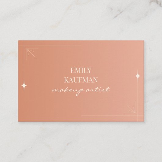 シンプルテラコッタグラディエントメイクアップアーティストマーケティング ロイヤリティカード (正面)