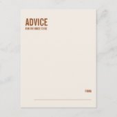 シンプルテラコッタタイポグラフィブライダルシャワーアドバイス アドバイスカード (正面)