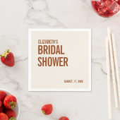 シンプルテラコッタタイポグラフィブライダルシャワー スタンダードカクテルナプキン (インサイチュ)